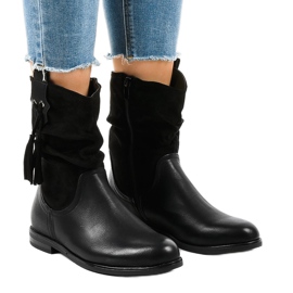 Bottes isolantes plates noires pour femmes 2956