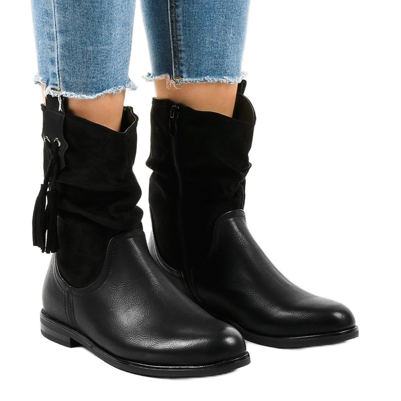 Bottes isolantes plates noires pour femmes 2956 le noir