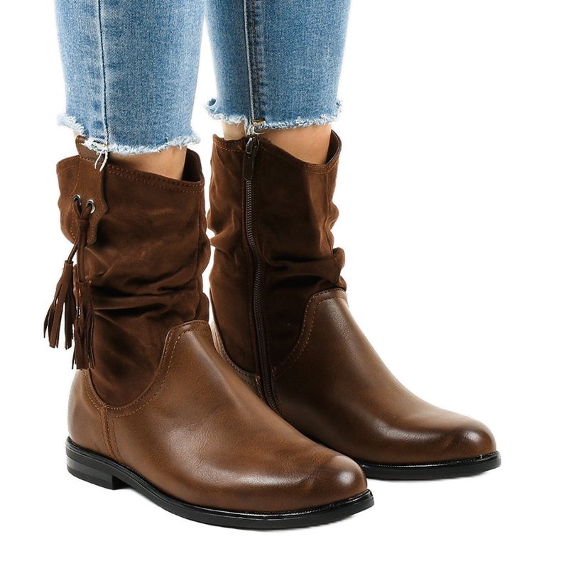 Bottines plates isolées marron femme 2956 brun
