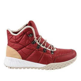 Bottes à lacets isolées rouges F118-1