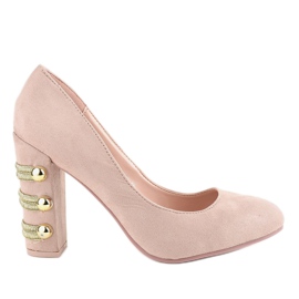 Escarpins en daim beige DD59P