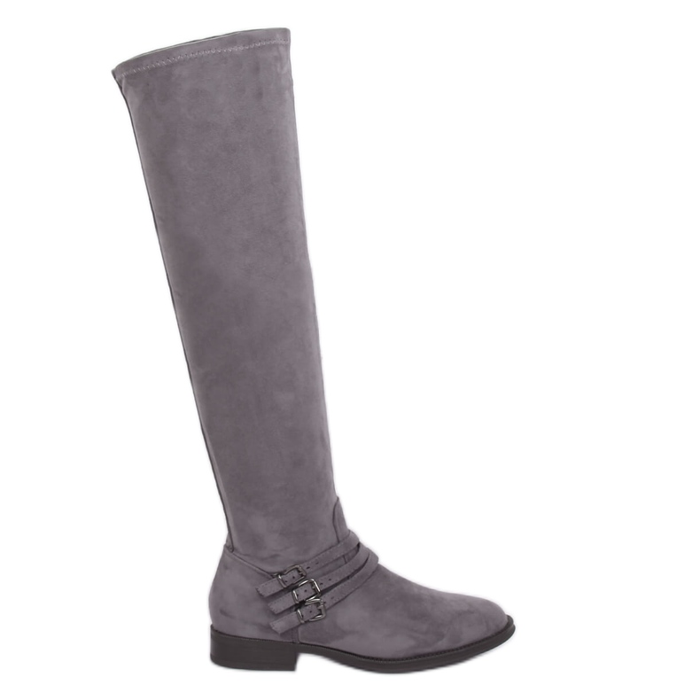 Bottes cavalières en daim grises K1807811 Gris