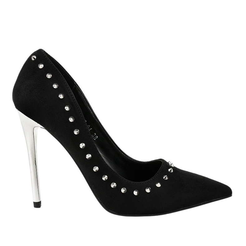Escarpins noirs sur le talon NF-04 le noir