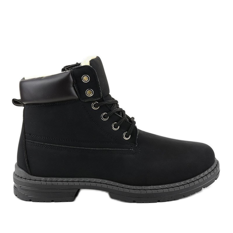 Bottes de neige isolées noires C-9U5-1 le noir