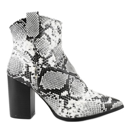 Bottines noires sur le poteau serpent YL20-1 blanc gris