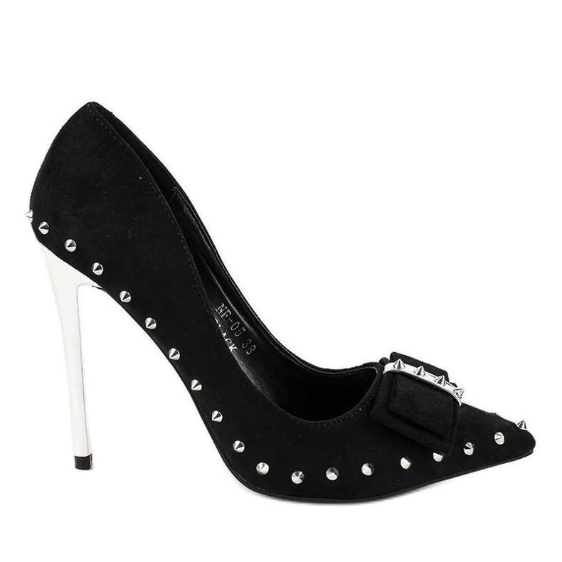 Escarpins noirs sur le talon NF-05 le noir