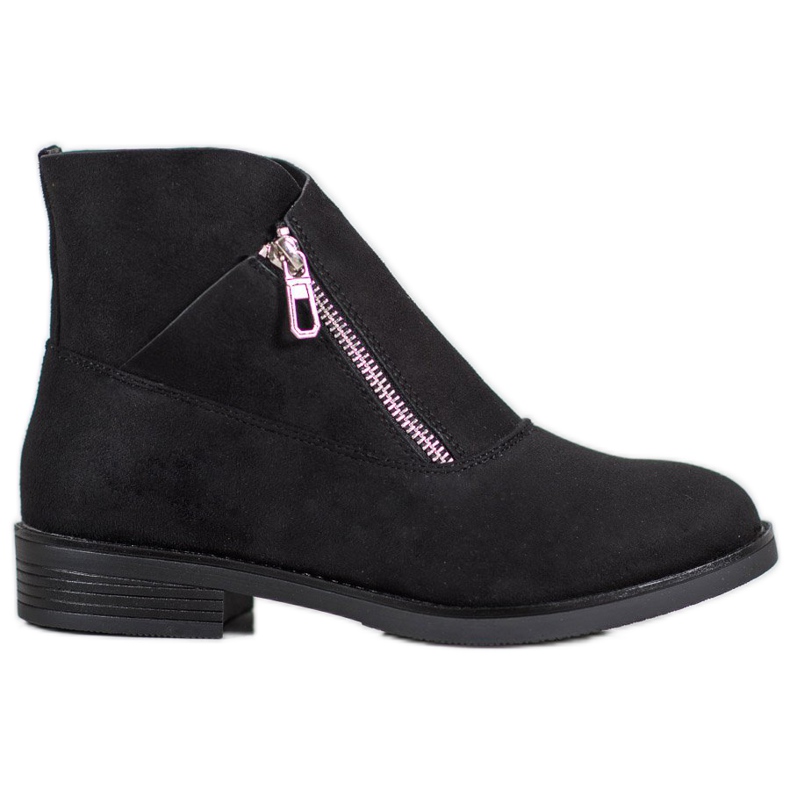 ENPLUS Bottes à la mode avec une fermeture éclair le noir