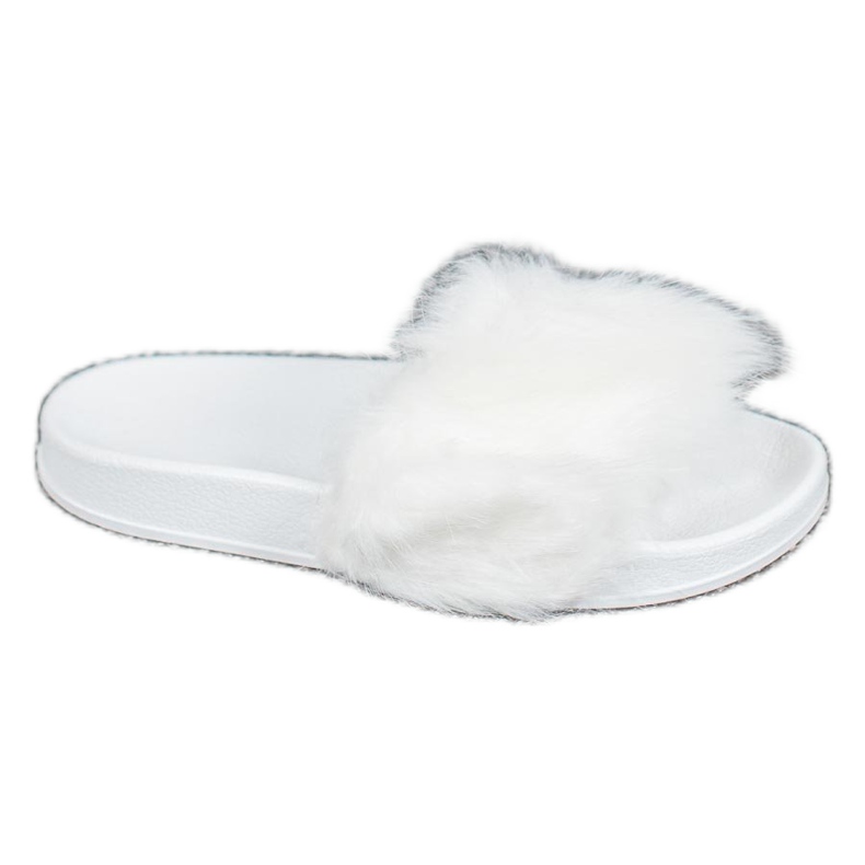 SHELOVET Pantoufles En Caoutchouc Avec Fourrure blanche