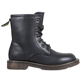 SHELOVET Trappeurs à la mode avec cuir écologique noir