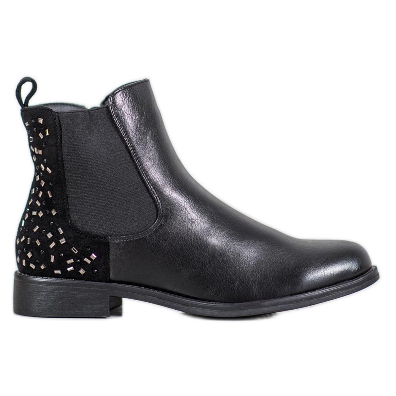 J. Star Bottes avec des cristaux le noir J. Star Bottes avec des cristaux le noir