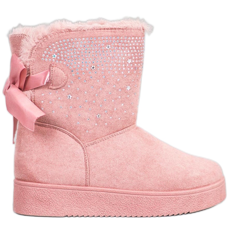 SHELOVET Mukluki avec des cristaux rose