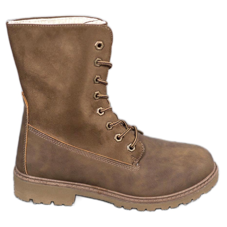 Super Me Bottes à lacets kaki vert