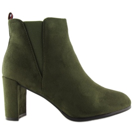 Bottines vertes à talons A5580 Olive Ii Gatunek