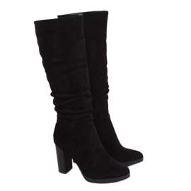 Bottines noires classiques à talons QQ-08 Noir le noir