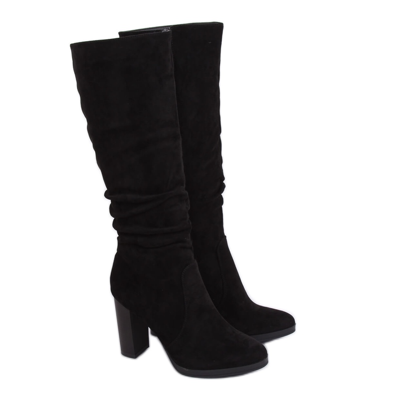 Bottines noires classiques à talons QQ-08 Noir le noir