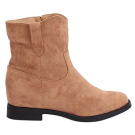 Boots sur un coin caché beige G-7605 Kaki