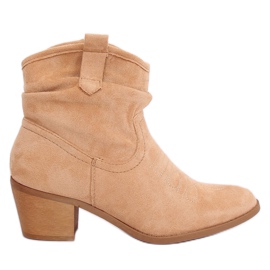 Santiags courtes en daim beige 9166 Beige