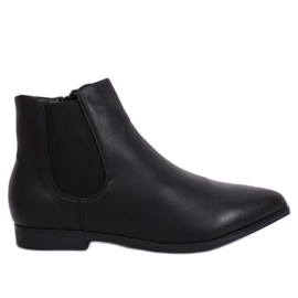 Bottines Chelsea noires bouts en amande TX-1838 Noir