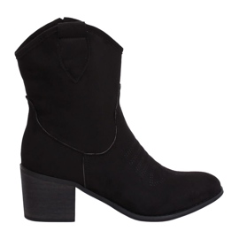 Santiags en daim noir 5689 Noir