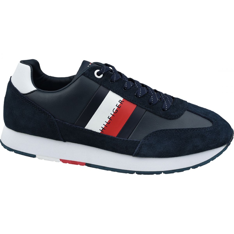 Tommy Hilfiger Corporate Leather Flag Runner M FM0FM02380 403 bleu marin