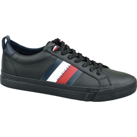 Chaussures Tommy Hilfiger Flag Detail Leather Sneaker M FM0FM02576 Bds le noir