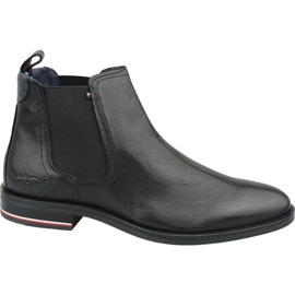 Tommy Hilfiger Signature Cuir Chelsea Boots M FM0FM02421 990 le noir