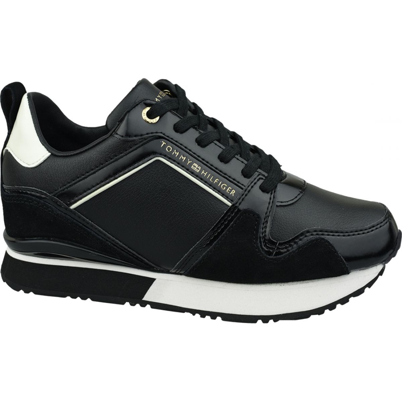 Baskets compensées en cuir Tommy Hilfiger W FW0FW04420 990 le noir