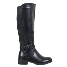 Ideal Shoes Bottes d'équitation classiques noir