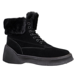 SHELOVET Taperki à la mode sur la plate-forme le noir