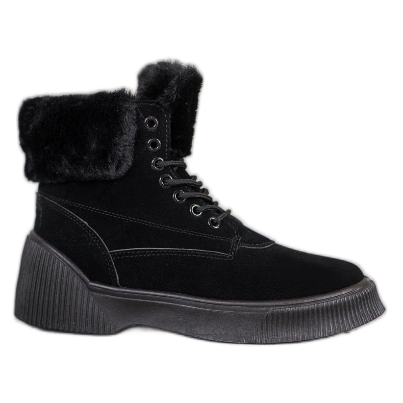 SHELOVET Taperki à la mode sur la plate-forme le noir