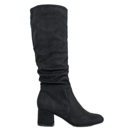 Super Mode Bottes confortables sur un poteau le noir