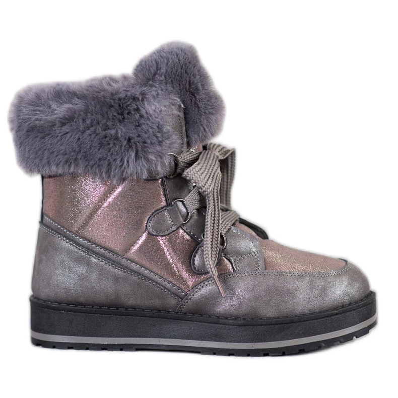 Muto Bottes de neige brillantes gris