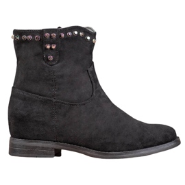 Ideal Shoes Bottes de cowboy chaudes avec jets noir