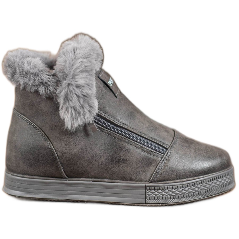 SHELOVET Bottes de sport avec fourrure gris