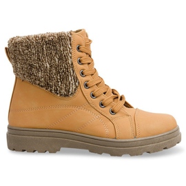 Bottines bois et mouton 368 Camel brun