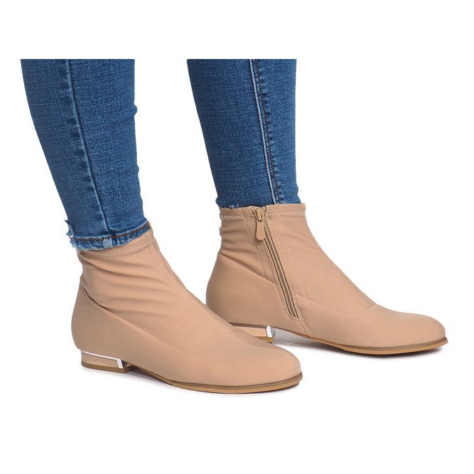 Boots matière élégante 26003 Beige
