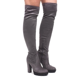 Bottes Extra Hautes Sur Un Poteau CD106 Gris Bottes Extra Hautes Sur Un Poteau CD106 Gris