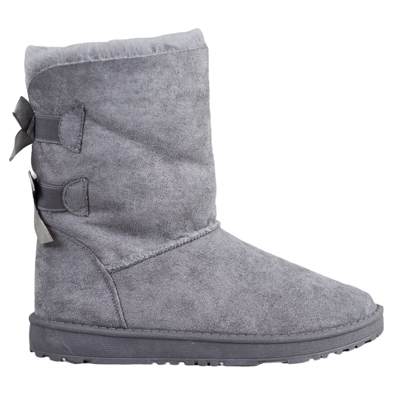 Haver Bottes de neige chaudes avec nœuds gris Haver Bottes de neige chaudes avec nœuds gris