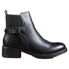 SHELOVET Bottes noires confortables le noir