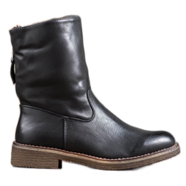 SHELOVET Chaussons chauds avec fermeture éclair le noir SHELOVET Chaussons chauds avec fermeture éclair le noir