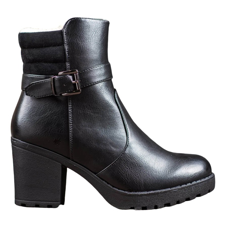 J. Star Bottes confortables en éco-cuir le noir