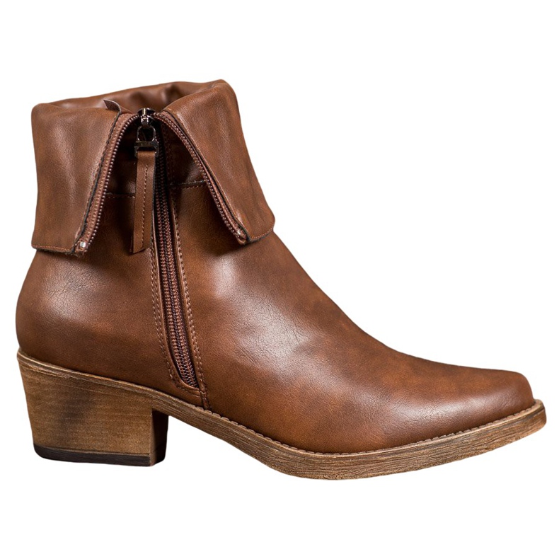 Kylie Bottes de cowboy avec tige enroulable brun