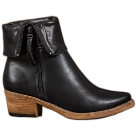 Kylie Bottes de cowboy avec tige enroulable noir