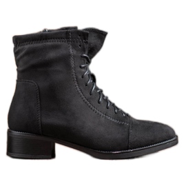 Super Mode Bottines attachées le noir