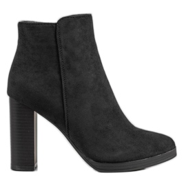 Ideal Shoes Bottines classiques à talons hauts noir