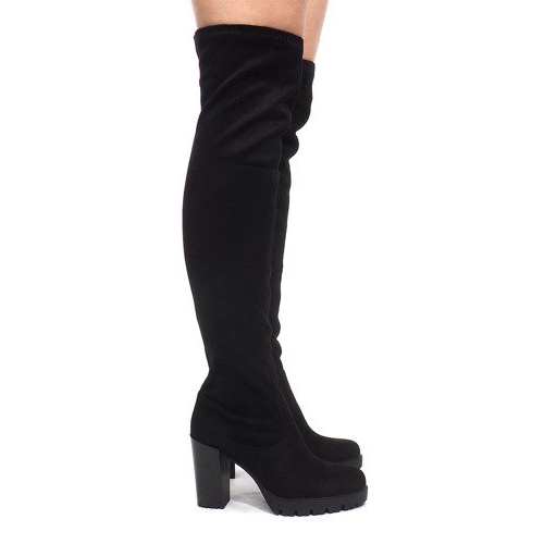 Bottes Extra Hautes à Talon CD108 Noir le noir
