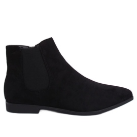 Bottines Chelsea noires bouts en amande TX-1855 Noir