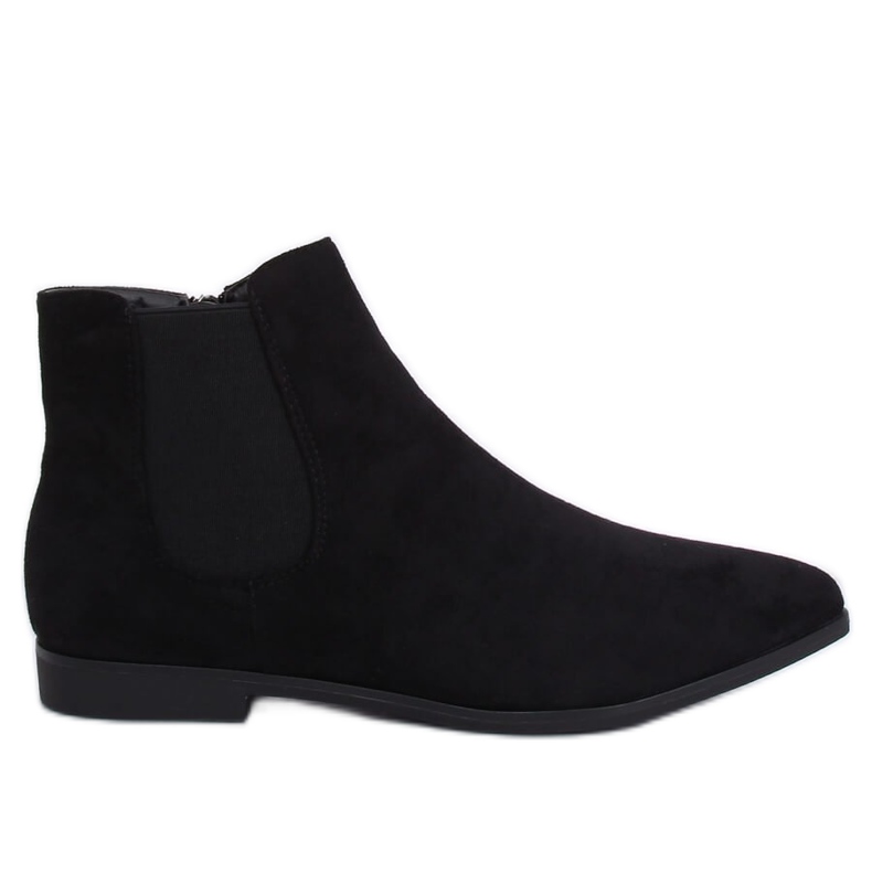Bottines Chelsea noires bouts en amande TX-1855 Noir le noir