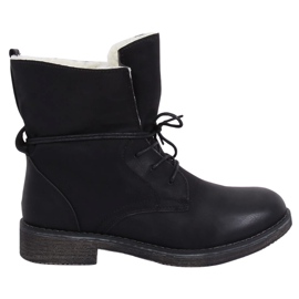 Bottines noires sur peau de mouton 758-PA Noir