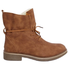 Camel 758-PA Bottines camel sur peau de mouton brun